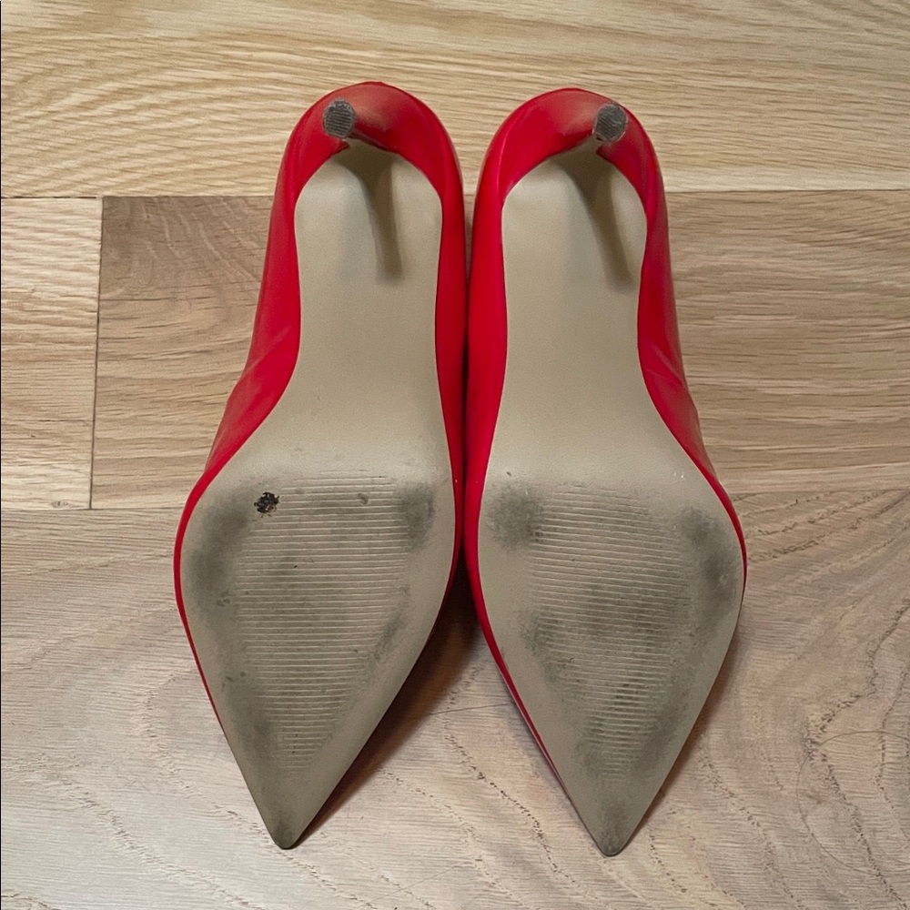Steve Madden Bright Red Patent Pointed-Toe Stilettos - Picture 2 of 4
